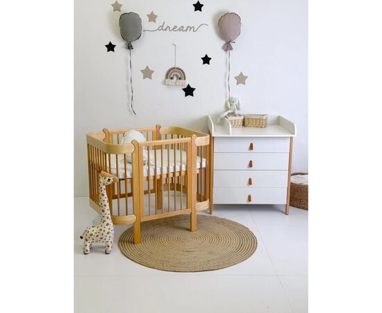 Ліжечко Ingvart трансформер Nika 70 Slim з опускною боковинкою (70х94, 70х120) натуральне (872900111028), зображення 5