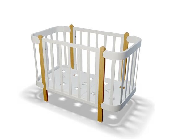 Кроватка Ingvart трансформер Nika 70 с опускной боковинкой (70х94, 70х120) бело-натуральная (3390031017), изображение 6 Кроватка Ingvart трансформер Nika 70 с опускной боковинкой (70х94, 70х120) бело-натуральная (3390031017), изображение 6