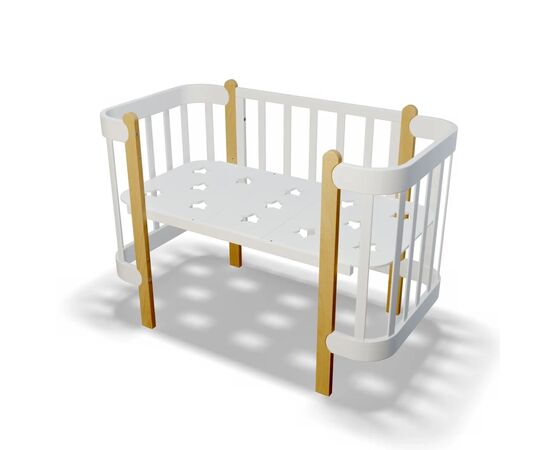 Кроватка Ingvart трансформер Nika 70 с опускной боковинкой (70х94, 70х120) бело-натуральная (3390031017), изображение 7 Кроватка Ingvart трансформер Nika 70 с опускной боковинкой (70х94, 70х120) бело-натуральная (3390031017), изображение 7