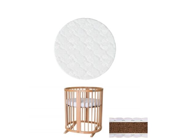 Матрас для детской кроватки Ingvart Smart Bed Round кокос, 72х72 см (2100020000009)
