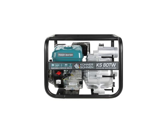 Мотопомпа Konner&Sohnen KS 80TW для брудної води, 7.0к.с, 1100л/хв, 35кг (KS80TW), изображение 2 Мотопомпа Konner&Sohnen KS 80TW для брудної води, 7.0к.с, 1100л/хв, 35кг (KS80TW), изображение 2