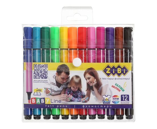 Фломастеры ZiBi BABY Line JUMBO 12 цветов (ZB.2807)