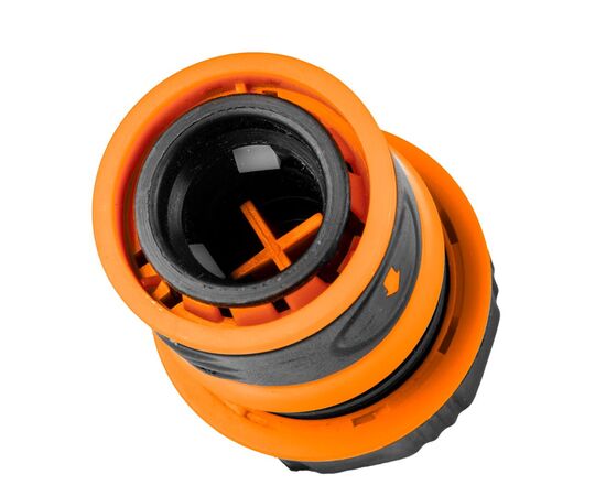 Коннектор для шланга Neo Tools для шланга 3/4", с аквастопом, двухкомпонентный (15-723), изображение 4 Коннектор для шланга Neo Tools для шланга 3/4", с аквастопом, двухкомпонентный (15-723), изображение 4