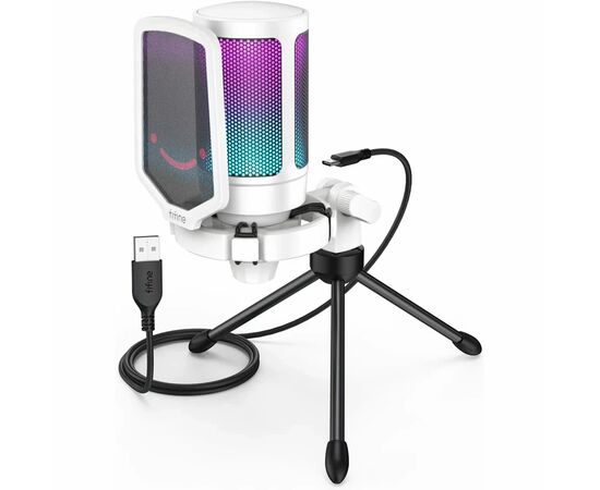 Микрофон Fifine A6TW USB White (A6TW), изображение 4 Микрофон Fifine A6TW USB White (A6TW), изображение 4