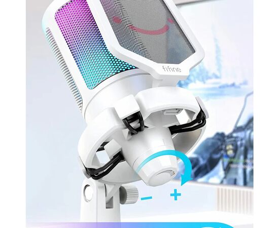 Микрофон Fifine A6TW USB White (A6TW), изображение 5 Микрофон Fifine A6TW USB White (A6TW), изображение 5