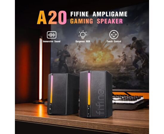 Акустическая система Fifine A20 Gaming RGB Black (A20), изображение 2 Акустическая система Fifine A20 Gaming RGB Black (A20), изображение 2