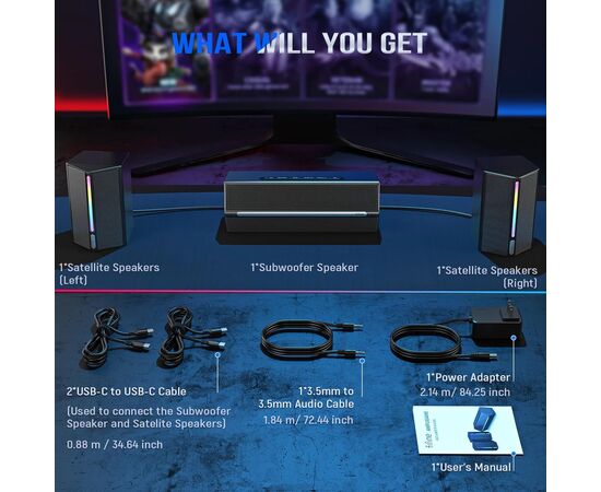 Акустическая система Fifine A22 Gaming RGB Black (A22), изображение 4 Акустическая система Fifine A22 Gaming RGB Black (A22), изображение 4