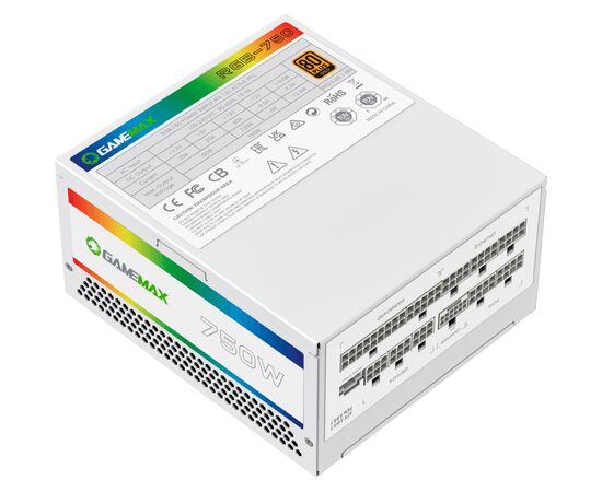 Блок питания Gamemax 750W (RGB 750 PRO WH (ATX3.0/3.1 PCI), изображение 5 Блок питания Gamemax 750W (RGB 750 PRO WH (ATX3.0/3.1 PCI), изображение 5