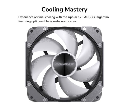 Кулер для корпуса Cougar Apolar 120 ARGB, изображение 10 Кулер для корпуса Cougar Apolar 120 ARGB, изображение 10