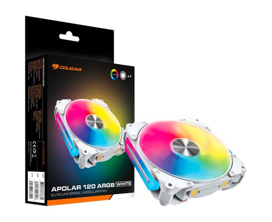 Кулер для корпуса Cougar Apolar 120 ARGB (White), изображение 9 Кулер для корпуса Cougar Apolar 120 ARGB (White), изображение 9