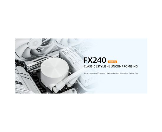 Система жидкостного охлаждения ID-Cooling FX240 White, изображение 7 Система жидкостного охлаждения ID-Cooling FX240 White, изображение 7
