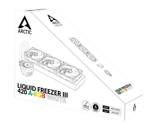 Система жидкостного охлаждения Arctic Liquid Freezer III - 420 A-RGB White (ACFRE00153A), изображение 12 Система жидкостного охлаждения Arctic Liquid Freezer III - 420 A-RGB White (ACFRE00153A), изображение 12