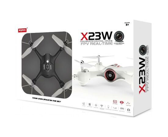 Радиоуправляемая игрушка Syma Квадрокоптер с 2,4 Ггц управлением и FPV-камерой 21 cм (X23W White), изображение 4 Радиоуправляемая игрушка Syma Квадрокоптер с 2,4 Ггц управлением и FPV-камерой 21 cм (X23W White), изображение 4