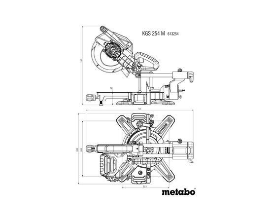 Торцовочная пила Metabo KGS 254 M 1800Вт, 254мм, 16.1кг (613254000), изображение 11