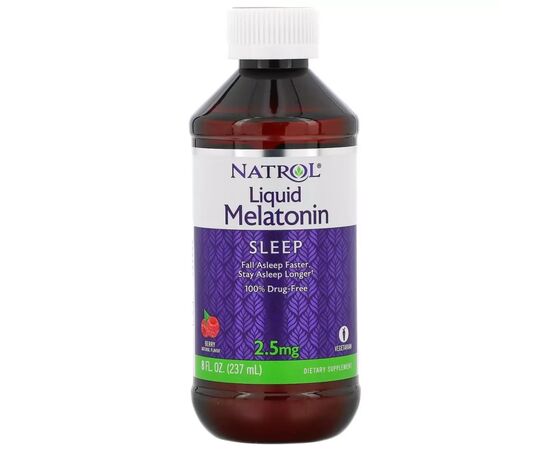 Аминокислота Natrol Мелатонин жидкий, 2,5 мг, вкус ягод, Liquid Melatonin, 237 мл (NTL-07405)