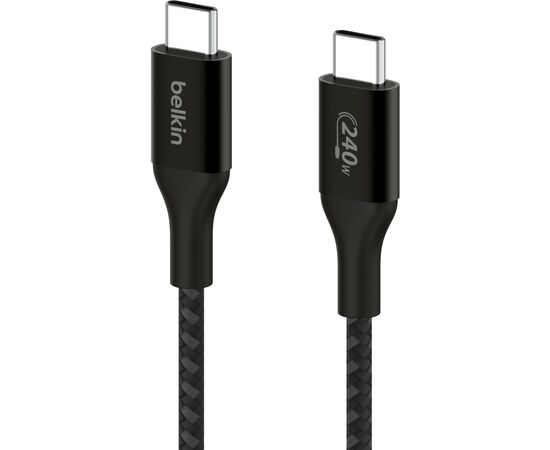 Дата кабель USB-C to USB-C 1.0m 240W Black Belkin (CAB015BT1MBK), изображение 3 Дата кабель USB-C to USB-C 1.0m 240W Black Belkin (CAB015BT1MBK), изображение 3