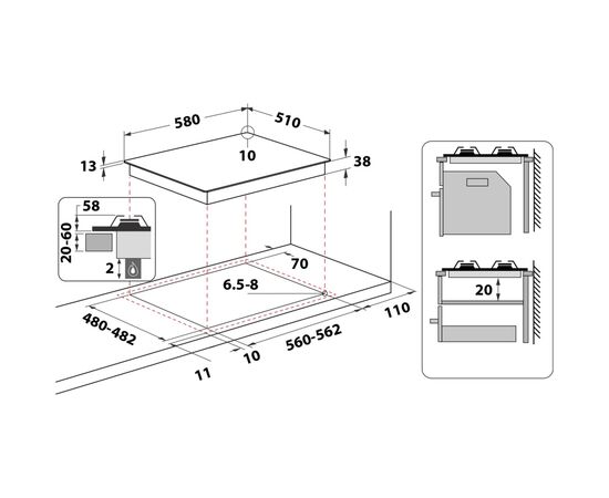 Варочная поверхность Whirlpool TGML660NB, изображение 12 Варочная поверхность Whirlpool TGML660NB, изображение 12