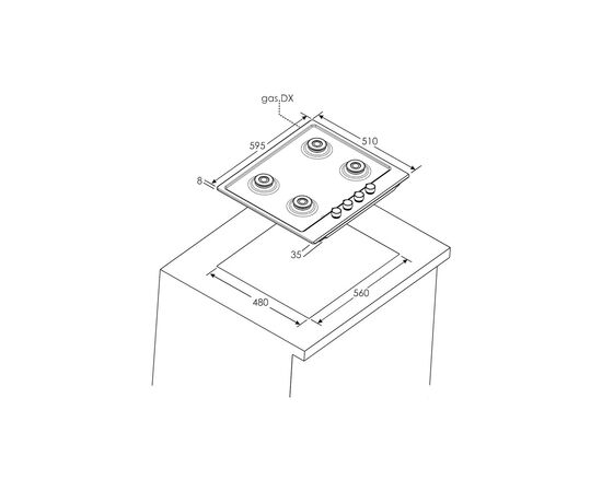 Варочная поверхность Candy CHG6BRBB, изображение 2 Варочная поверхность Candy CHG6BRBB, изображение 2