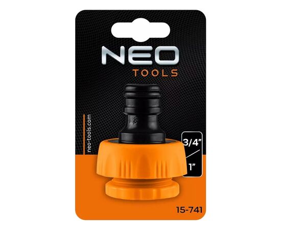 Коннектор для шланга Neo Tools для крана 3/4",1", с внутренней резьбой (15-741), изображение 7 Коннектор для шланга Neo Tools для крана 3/4",1", с внутренней резьбой (15-741), изображение 7