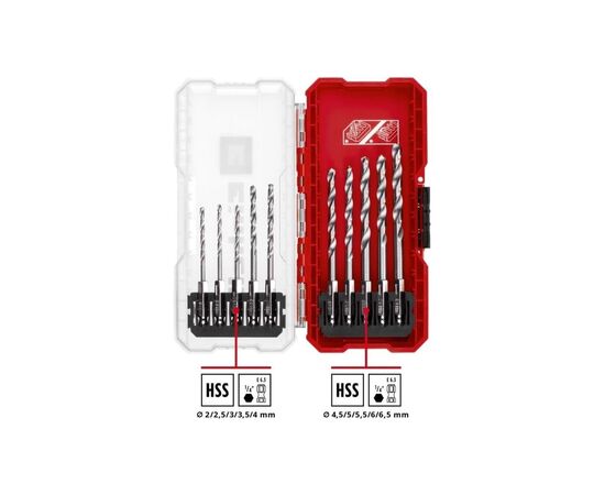 Набір свердл Einhell по металу HSS, 10 шт, 2-6.5мм, кейс (108723), зображення 7 Набір свердл Einhell по металу HSS, 10 шт, 2-6.5мм, кейс (108723), зображення 7