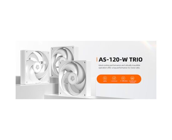 Кулер для корпуса ID-Cooling Вентилятор ID-Cooling AS-120-W Trio (AS-120-W TRIO), изображение 7 Кулер для корпуса ID-Cooling Вентилятор ID-Cooling AS-120-W Trio (AS-120-W TRIO), изображение 7