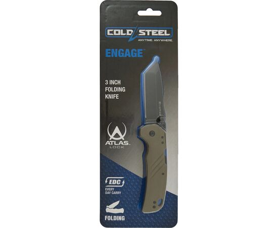 Нож Cold Steel Engage 3" Tanto Point OD Green (блістер) (CS-FL-30DPLT-BGZ), изображение 4 Нож Cold Steel Engage 3" Tanto Point OD Green (блістер) (CS-FL-30DPLT-BGZ), изображение 4