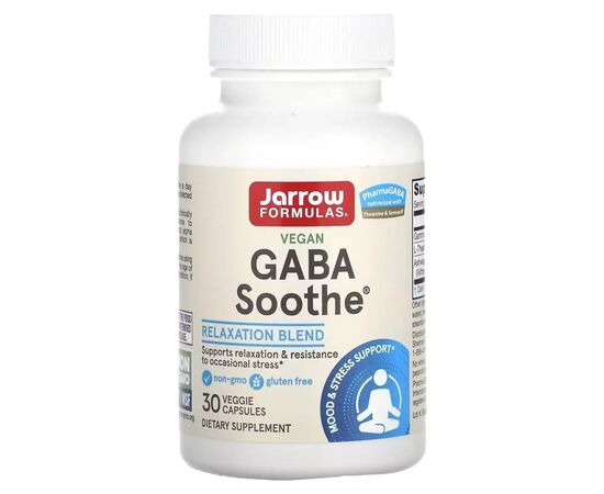 Амінокислота Jarrow Formulas GABA (Гамма-аміномасляна кислота), GABA Soothe, 30 вегетаріанс (JRW-29044)