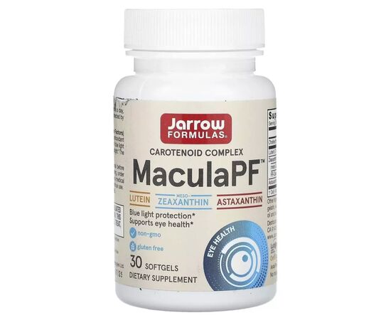 Антиоксидант Jarrow Formulas Захист очей від синього світла, MaculaPF, Carotenoid Complex, 30 желатин (JRW-29074)