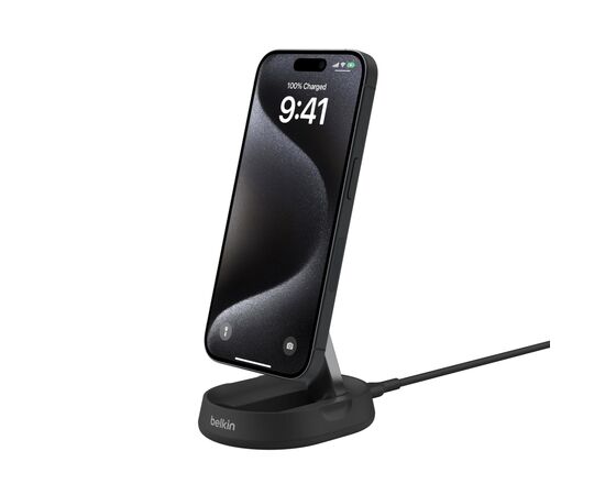 Зарядное устройство Belkin 15W Magnetic Stand Qi2 black (WIA008BTBK), изображение 10 Зарядное устройство Belkin 15W Magnetic Stand Qi2 black (WIA008BTBK), изображение 10