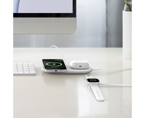 Зарядное устройство Belkin 2in1 15W Pad Qi2 white (WIZ021VFWH), изображение 10 Зарядное устройство Belkin 2in1 15W Pad Qi2 white (WIZ021VFWH), изображение 10