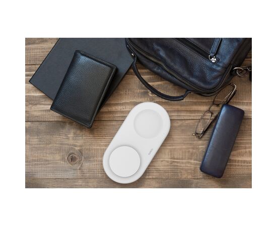 Зарядное устройство Belkin 2in1 15W Pad Qi2 white (WIZ021VFWH), изображение 2 Зарядное устройство Belkin 2in1 15W Pad Qi2 white (WIZ021VFWH), изображение 2