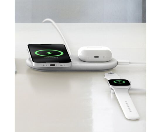Зарядное устройство Belkin 2in1 15W Pad Qi2 white (WIZ021VFWH), изображение 8 Зарядное устройство Belkin 2in1 15W Pad Qi2 white (WIZ021VFWH), изображение 8