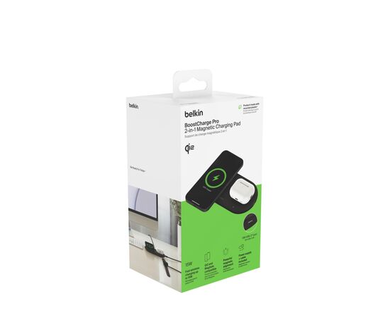 Зарядное устройство Belkin 2in1 15W Pad Qi2 black (WIZ021VFBK), изображение 10 Зарядное устройство Belkin 2in1 15W Pad Qi2 black (WIZ021VFBK), изображение 10