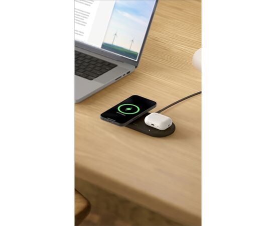 Зарядное устройство Belkin 2in1 15W Pad Qi2 black (WIZ021VFBK), изображение 2 Зарядное устройство Belkin 2in1 15W Pad Qi2 black (WIZ021VFBK), изображение 2