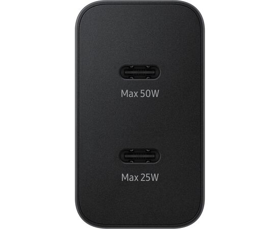 Зарядное устройство Samsung 50W 2xUSB-С + cableUSB-C to USB-C 1.8m black (EP-T5020XBEGEU), изображение 3 Зарядное устройство Samsung 50W 2xUSB-С + cableUSB-C to USB-C 1.8m black (EP-T5020XBEGEU), изображение 3