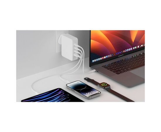 Зарядное устройство Belkin 140W 3хUSB-С GAN PD PPS USB-A White (WCH014BTWH), изображение 2 Зарядное устройство Belkin 140W 3хUSB-С GAN PD PPS USB-A White (WCH014BTWH), изображение 2
