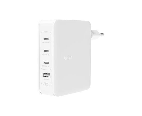 Зарядное устройство Belkin 140W 3хUSB-С GAN PD PPS USB-A White (WCH014BTWH), изображение 7 Зарядное устройство Belkin 140W 3хUSB-С GAN PD PPS USB-A White (WCH014BTWH), изображение 7