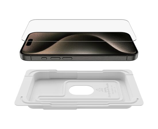 Стекло защитное Belkin iPhone 15 Pro TemperedGlass (1 Pack) (OVA137ZZ), изображение 9 Стекло защитное Belkin iPhone 15 Pro TemperedGlass (1 Pack) (OVA137ZZ), изображение 9
