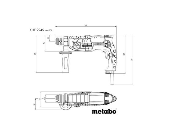 Перфоратор Metabo KHE 2245 SDS-plus, 750Вт, 2.2Дж, 2.7кг (601708500), изображение 8 Перфоратор Metabo KHE 2245 SDS-plus, 750Вт, 2.2Дж, 2.7кг (601708500), изображение 8