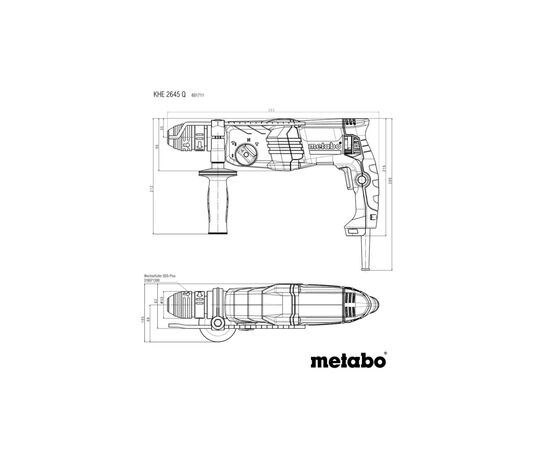 Перфоратор Metabo KHE 2645 Q SDS-plus, 850Вт, 2.9Дж, 3.1кг (601711500), изображение 4 Перфоратор Metabo KHE 2645 Q SDS-plus, 850Вт, 2.9Дж, 3.1кг (601711500), изображение 4
