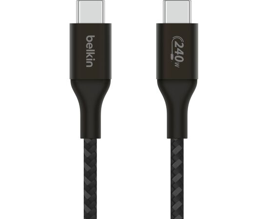 Дата кабель USB-C to USB-C 2.0m 240W Black Belkin (CAB015BT2MBK), изображение 2 Дата кабель USB-C to USB-C 2.0m 240W Black Belkin (CAB015BT2MBK), изображение 2