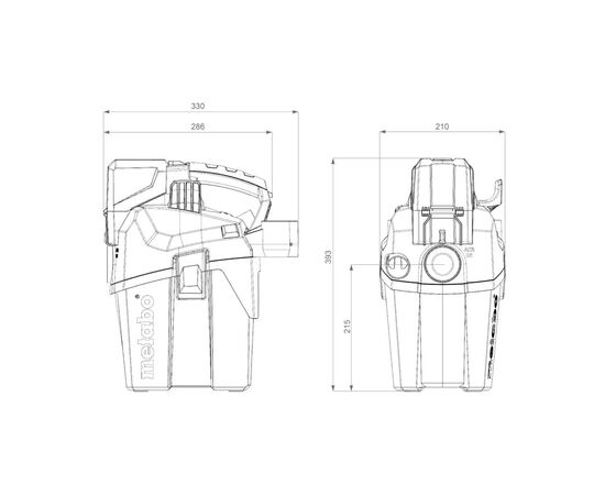 Пылесос строительный Metabo аккумуляторный AS 18 HEPA PC COMPACT, 18V, 6л, 2100л/мин, 3.8кг (без АКБ и ЗУ) (602029850), изображение 2 Пылесос строительный Metabo аккумуляторный AS 18 HEPA PC COMPACT, 18V, 6л, 2100л/мин, 3.8кг (без АКБ и ЗУ) (602029850), изображение 2