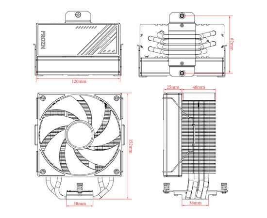Кулер до процесора ID-Cooling FROZN A410 Black, зображення 7 Кулер до процесора ID-Cooling FROZN A410 Black, зображення 7