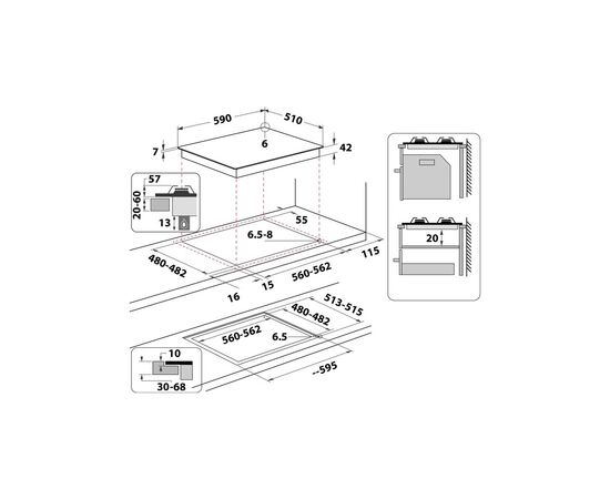 Варочная поверхность Whirlpool GOA6425/NB1, изображение 5 Варочная поверхность Whirlpool GOA6425/NB1, изображение 5