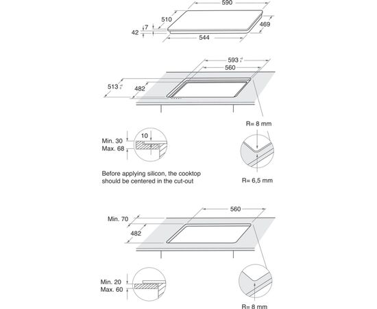 Варочна поверхня Whirlpool GOWL628/NBEE, зображення 6 Варочна поверхня Whirlpool GOWL628/NBEE, зображення 6