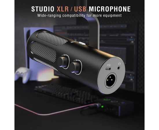 Микрофон Fifine Tank 3 USB/XLR Black (Tank3), изображение 6 Микрофон Fifine Tank 3 USB/XLR Black (Tank3), изображение 6