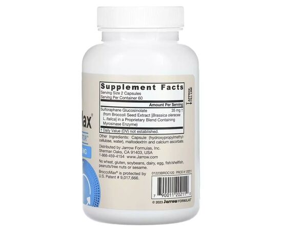 Витаминно-минеральный комплекс Jarrow Formulas Экстракт семян брокколи, 35 мг, Vegan BroccoMax, 120 вегетарианс (JRW-20211), изображение 2 Витаминно-минеральный комплекс Jarrow Formulas Экстракт семян брокколи, 35 мг, Vegan BroccoMax, 120 вегетарианс (JRW-20211), изображение 2
