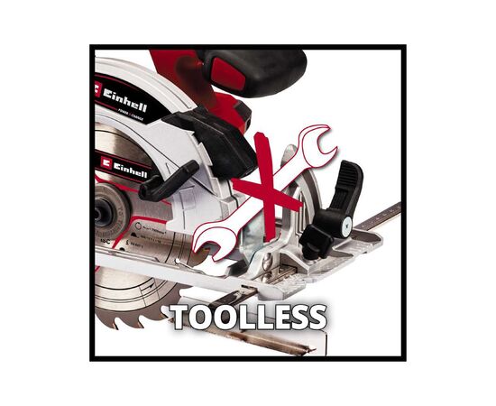 Дисковая пила Einhell TE-CS 18/165-1LI - Solo PXC 18V, 165х20 мм, 2.6кг (без АКБ и ЗУ) (4331207), изображение 6