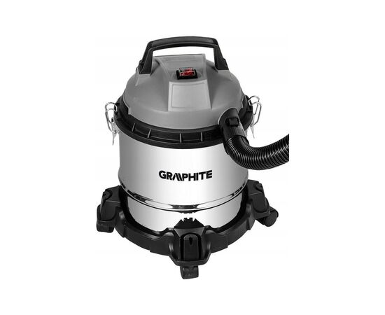 Пылесос строительный Graphite 800Вт, 12кПа, 12л, 220В/800В (59G613), изображение 2 Пылесос строительный Graphite 800Вт, 12кПа, 12л, 220В/800В (59G613), изображение 2