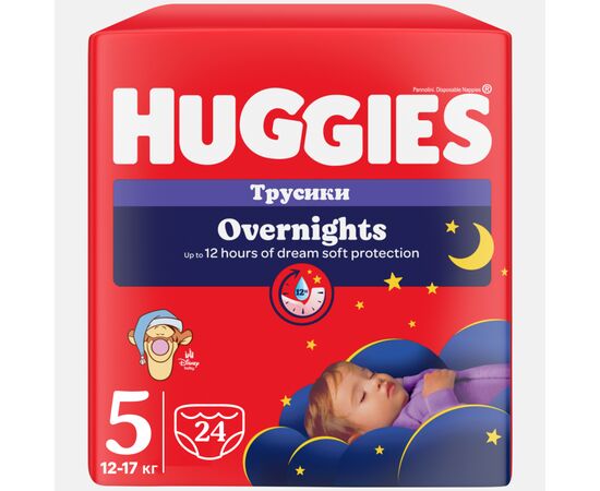 Подгузники Huggies Overnights Pants Трусики 5 12-17 кг 24 шт. (5029053581095), изображение 2 Подгузники Huggies Overnights Pants Трусики 5 12-17 кг 24 шт. (5029053581095), изображение 2